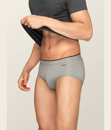 XYXX Pack of 1 Cotton Blend Briefs For Men's ( Light Grey )