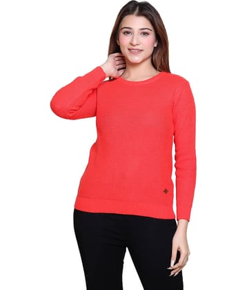 Worian Acrylic Round Neck Women's Pullovers - Pink ( Single )