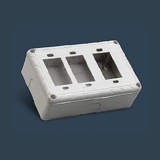 3 WAY GANG BOX NON MODULAR  PACK OF 6