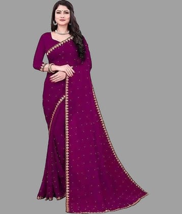 Apnisha - Black Lycra Saree With Blouse Piece ( Pack of 1 )