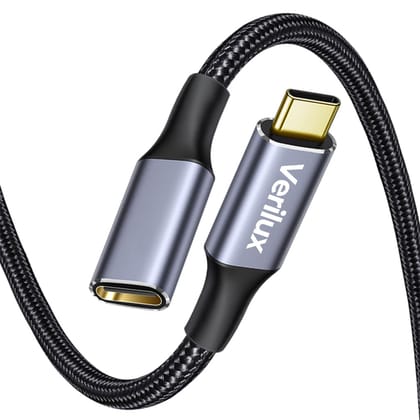 Verilux® USB C Extension Cable, 3.3ft USB Type C Male to Female Cable Support 100W PD Fast Charging Verilux® USB C Extension Cable, 3.3ft USB Type C Male to Female Cable Support 100W PD Fast Charging - Grey / 3.3FT Usb C Extension Cable