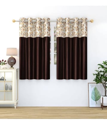 Homefab India Nature Blackout Eyelet Door Curtain 7ft (Pack of 2) - Coffee