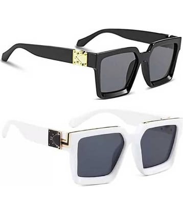 PIRASO Black Oversized Sunglasses ( Pack of 2 )
