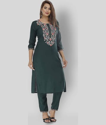 G4Girl - Black Straight Rayon Women's Stitched Salwar Suit ( Pack of 1 )