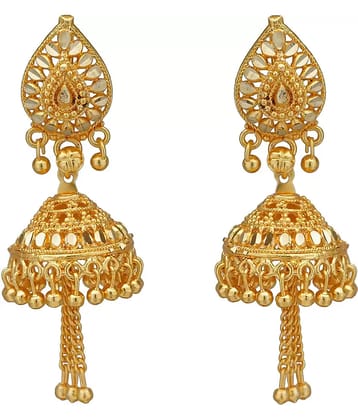 Darshini Designs - Golden Jhumki Earrings ( Pack of 1 )