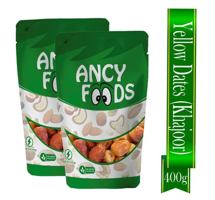 Ancy Khajoor 400 Grams (200 Grams X 2) – Traditional Dates | Rich in Vitamins, Minerals, and Natural Sweetness | Khajoor or Dates | Soft Khajur with Chewy Texture | No Added Sugar | Healthy K