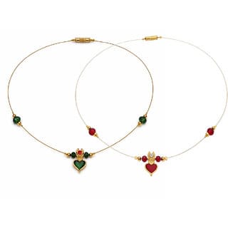 Invisible Chain 1 Layer, Green and Ruby Red Colour, 2 Qty