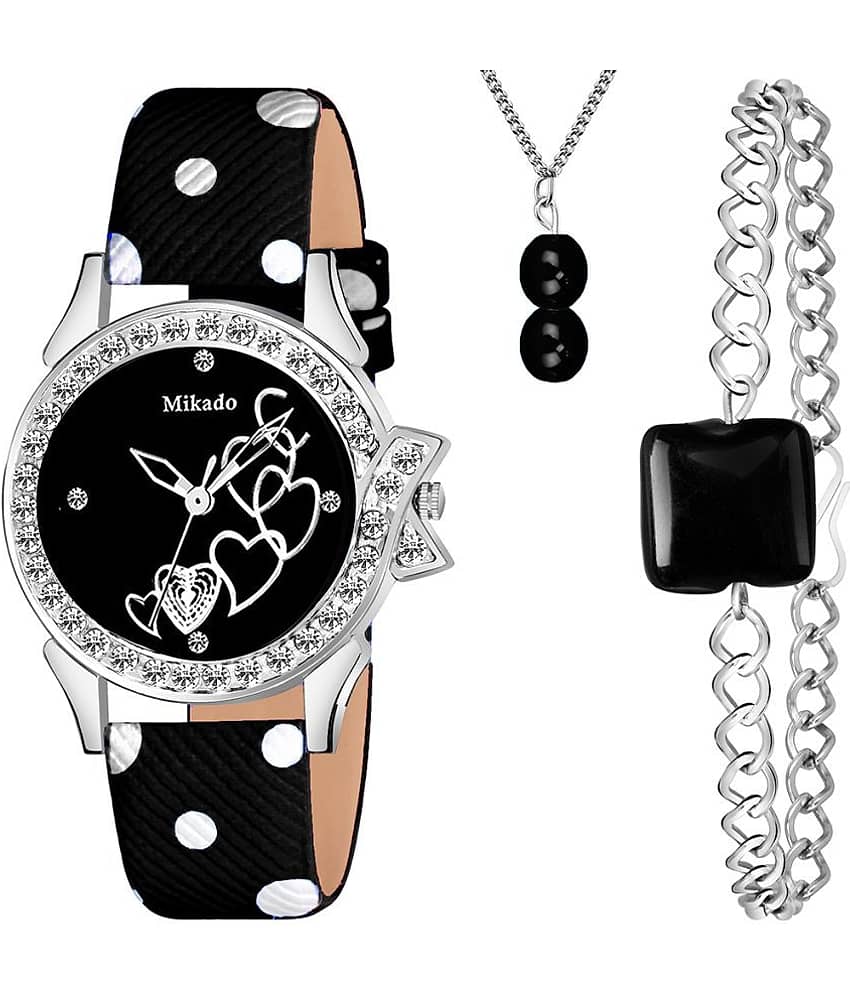 Mikado Leather Round Womens Watch