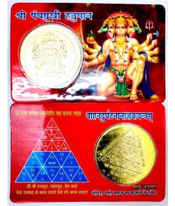 Astrodidi Panch Mukhi Hanuman Vahan Durghatna NashakÂ&nbsp;Yantra Coin