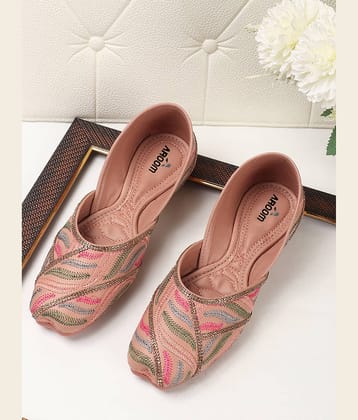 Aroom Peach Women's Ethnic Ballerinas