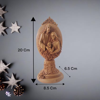 AMS Jesus Christ with Mother Mary & Infant Jesus Idol | Resin Holy Family Statue for Christian Home, Prayer Room, Worship Altar, Office Table & Spiritual Gifting Showpiece � 20 cm Brown Decor Figurine