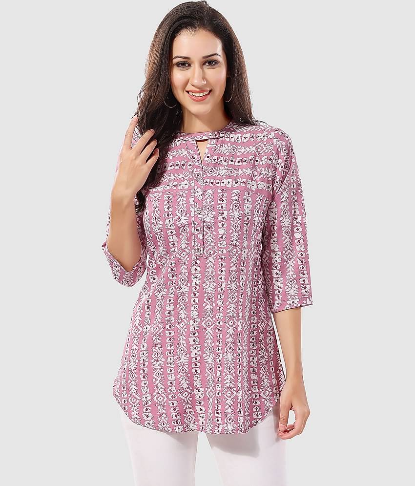 Meher Impex Women's Crepe A-Line Top ( Blue )