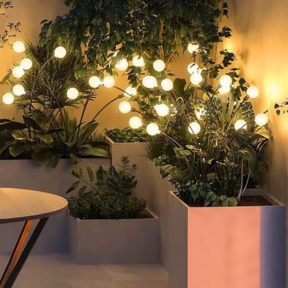 SPARKWORLD Yellow LED Solar Firefly Lights Outdoor Waterproof Automatic On/Off For Garden Lights Solar Light Set (Free Standing Pack Of 2) | Size: 600 mAh