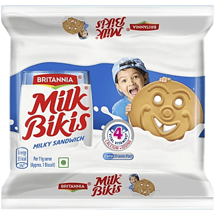 Britannia Milk Bikis Milky Sandwich Biscuits, 200 g