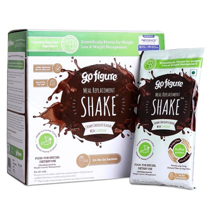 GoFigure Meal Replacement Shake 10 x 60g Sachets | Slimbiome Protein Powder for Weight Loss & Gut Health | Creamy Chocolate Flavor | Energy & Metabolism Boost | Weight Management Drink for Men & 