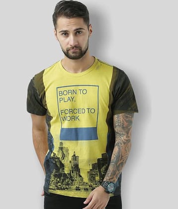 Huetrap Pack of 1 Cotton Regular Fit Men's T-Shirt ( Yellow )