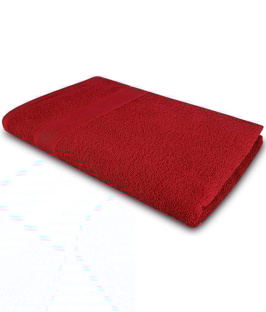 Dollar Cotton Striped 500 -GSM Bath Towel ( Pack of 1 ) - Red