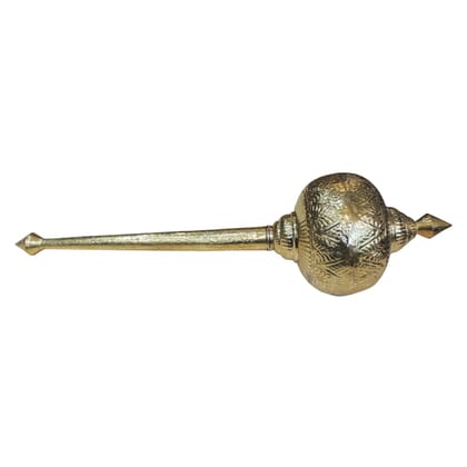 Brass Hanuman Mace, Gada – Decorative Brass Gada For Mandir, Length : 49 Inch (ZMAS531 P)