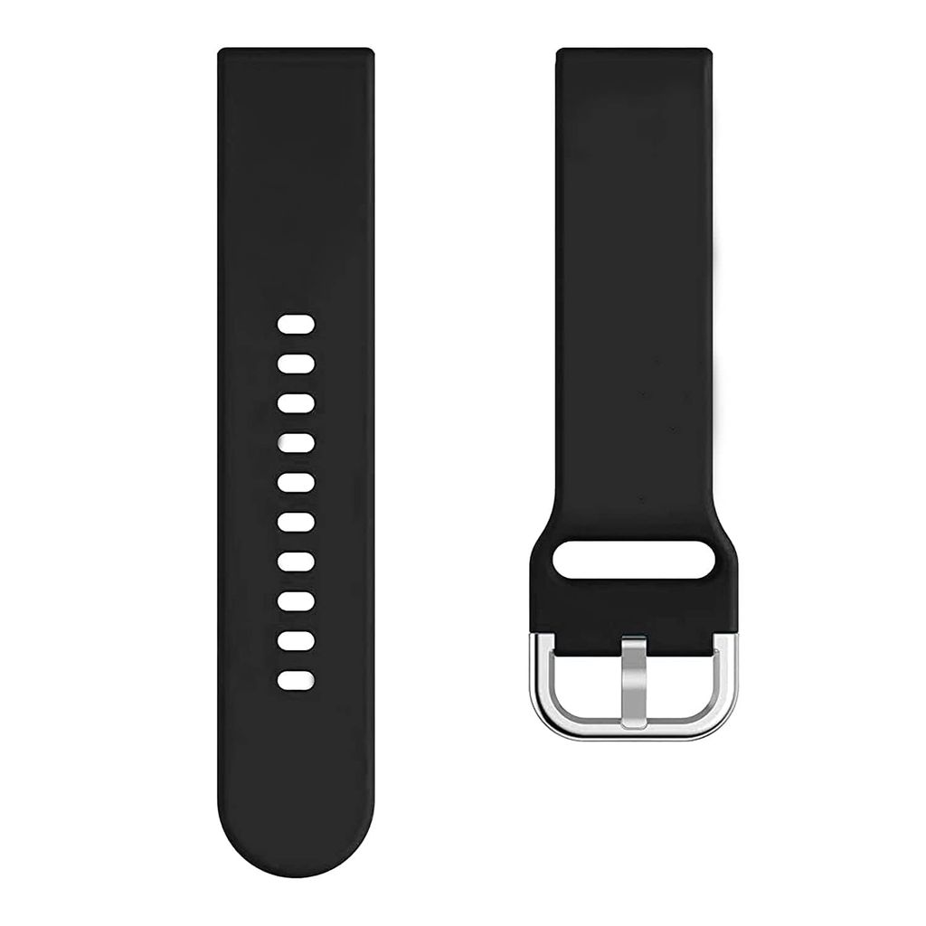 Exelent 19mm Smart Watch Strap Belt with Compatible with Noise Colorfit Pro 2, Boat Storm Smart Watch & Watches with 19mm Lugs (Sillicone Black)