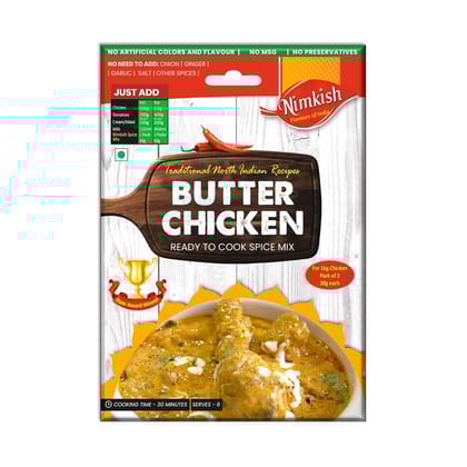 Nimkish Butter Chicken Masala 60g Ready to Cook Spice Mix, Tasty Authentic Meals, Premix Masala Nimkish Butter Chicken Masala 60g Ready to Cook Spice Mix, Tasty Authentic Meals, Premix Masala