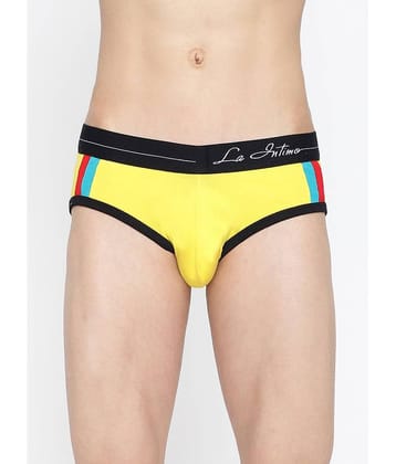 La Intimo Pack of 1 Cotton Briefs For Men's ( Yellow )
