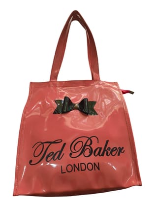 Ted Baker London Womens Pink Patent Leather Bow Detail Tote Bag