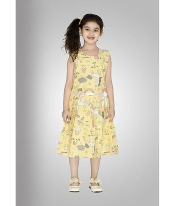 Arshia Fashions Cotton A-line Dress For Girls ( Pack of 1 , Peach )