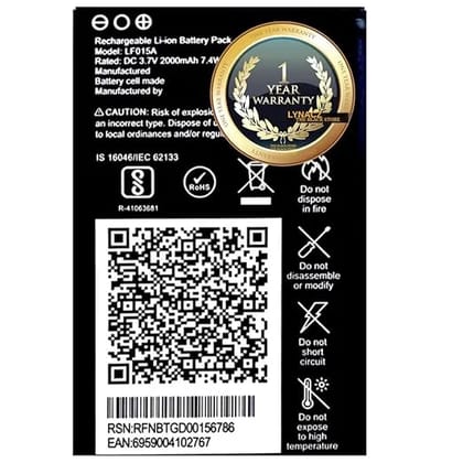 Original RBTSN37V06 Battery for Jio Keypad Mobile 3.7V 7.4Wh (2000mAh) with Warranty.