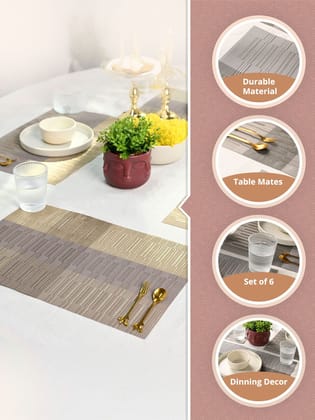 Stylish Woven Striped Dinner Table Placemat for Dining