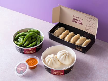 Edamame + Baos + Momos - Steamed (Veg)