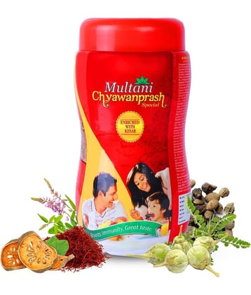 Multani Chyawanprash Special | Ayurvedic Immunity Booster | Builds Strength, Stamina & Energy | Enriched With Kesar | 100% Ayurvedic Products | Natural Remedy To Build Immunity & Protection 500 gm