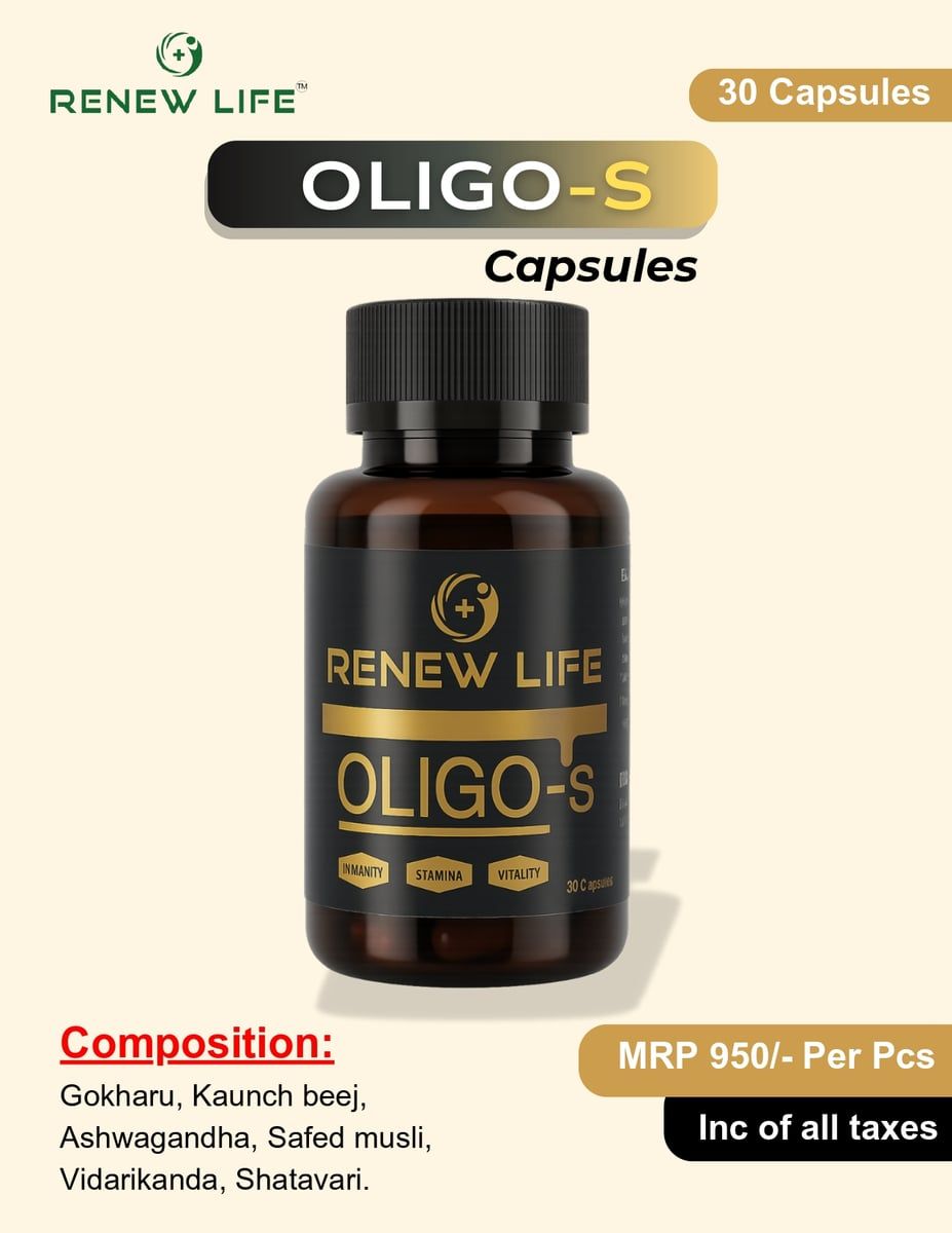 Renew Life Oligo-S Ayurvedic Capsules (30 Capsules) | Stamina & Vitality Support | Daily Wellness