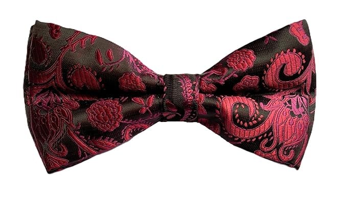 VOICI Men's Velvet & Satin oversized Bow & Pocket Square Tie Black Color Free Size best for Tuxido dinner jackets - Burgundy & Black