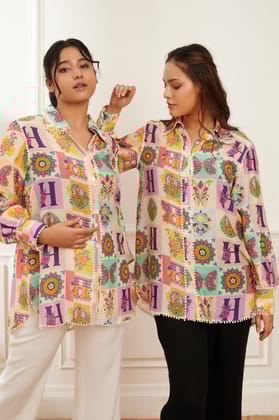 INSIGNIA printed formal shirt-MULTI TILE PRINT / M