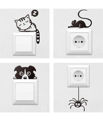 Asmi Collection Animals for Light Switches Switch Board Sticker ( 12 x 11 cms )