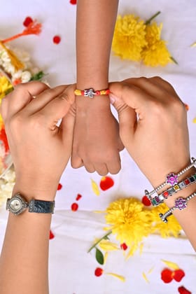 Designer Ganesha Silver Rakhi CHR029