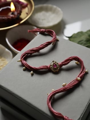 Baneet Kundan Rakhi-Pink