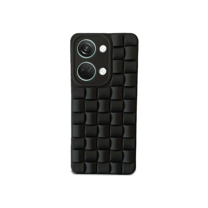 Black 3D Checks Pattern Grid Case For OnePlus Models-OnePlus Nord 3