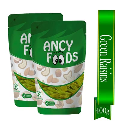 Ancy Kishmish (Green Raisins) 400 Grams (200gm X 2) - Hari Darakh | Green Raisns Nutrient-Rich Superfood for Energy |Hari Kishmish Rich Source of Potassium & Dietry Fiber – This seedless Kish