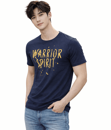 attitude start of fashion Men Polyester Regular Fit Printed T-Shirt ( Blue )