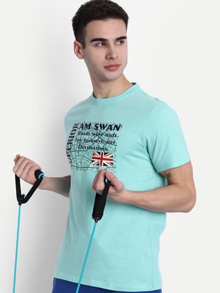 Mens Premium Cotton Printed Half Sleeve Crew Neck T-Shirts-M