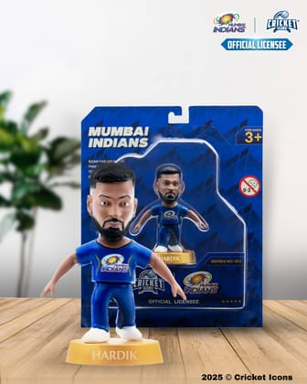 Chanak Cricket Icons Action Figure Hardik Pandya Mumbai Indians Collectible Miniature, IPL Edition with 360° Rotatable Head, MI Cricket Player for Fans & Kids, Gift & Collectors Pack of 1