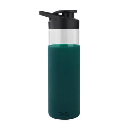 The Wallet Store Pure Wrap Borosilicate Sipper Bottle (Green, 550 ml)