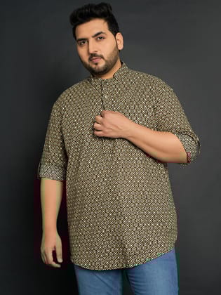 Men Plus Size Ryder Printed Kurta - 2XL