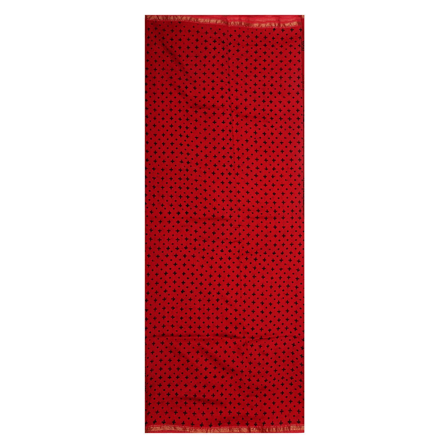 HANDLOOM CHANDERI 03 PCS BAGH PRINTED SUIT (SKU - 1RBS01260221 Suit 112)