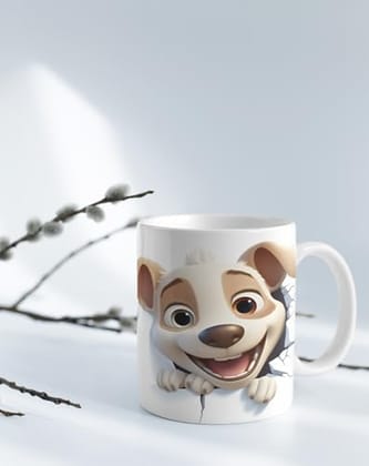 The Magical Gifts Dog Theme Printed Mug 325ml | Funny Puppy Cartoon Design | Gift for Dog Lovers Boys Girls Kids Friends on Birthday Celebration or Special Day