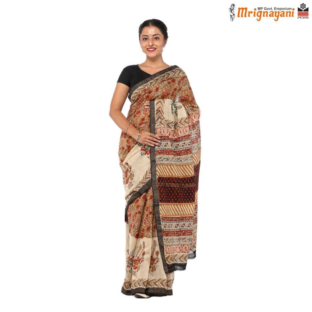 HANDLOOM MAHESHWARI SILK SAREE WITH BLOUSE (SKU - 3N0104050422, SAREE - 1274) - Sarees | Buy online on ZillyBuy