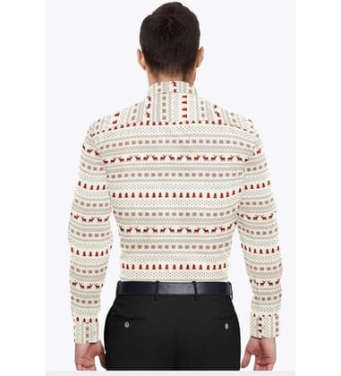 Men's Cotton Blended Printed Full Sleeve Shirt (White-Red, M)-PID53455 Men's Cotton Blended Printed Full Sleeve Shirt (White-Red, M)-PID53455