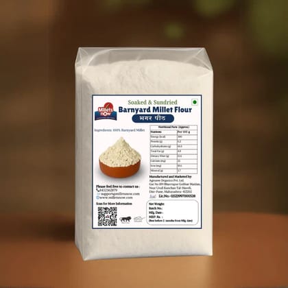 Soaked and Sundried Barnyard Millet Flour | Bhagar Peeth | 500g.