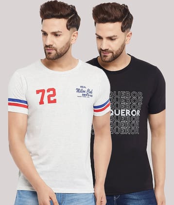 The Million Club Pack of 2 Cotton Blend Regular Fit Men's T-Shirt ( White )
